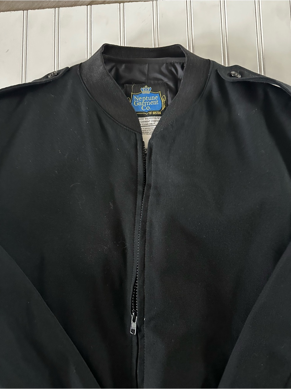 Neptune Garment Co., Black Bomber Jacket, Men’s, 42 Reg
